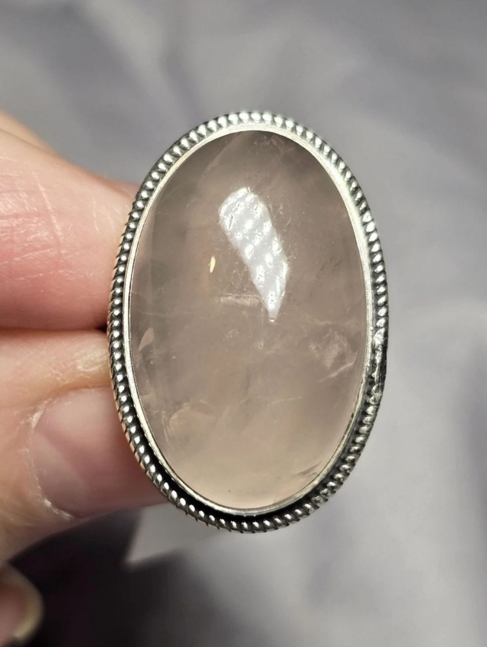 Rose Quartz Ring In Sterling Silver, Southwestern